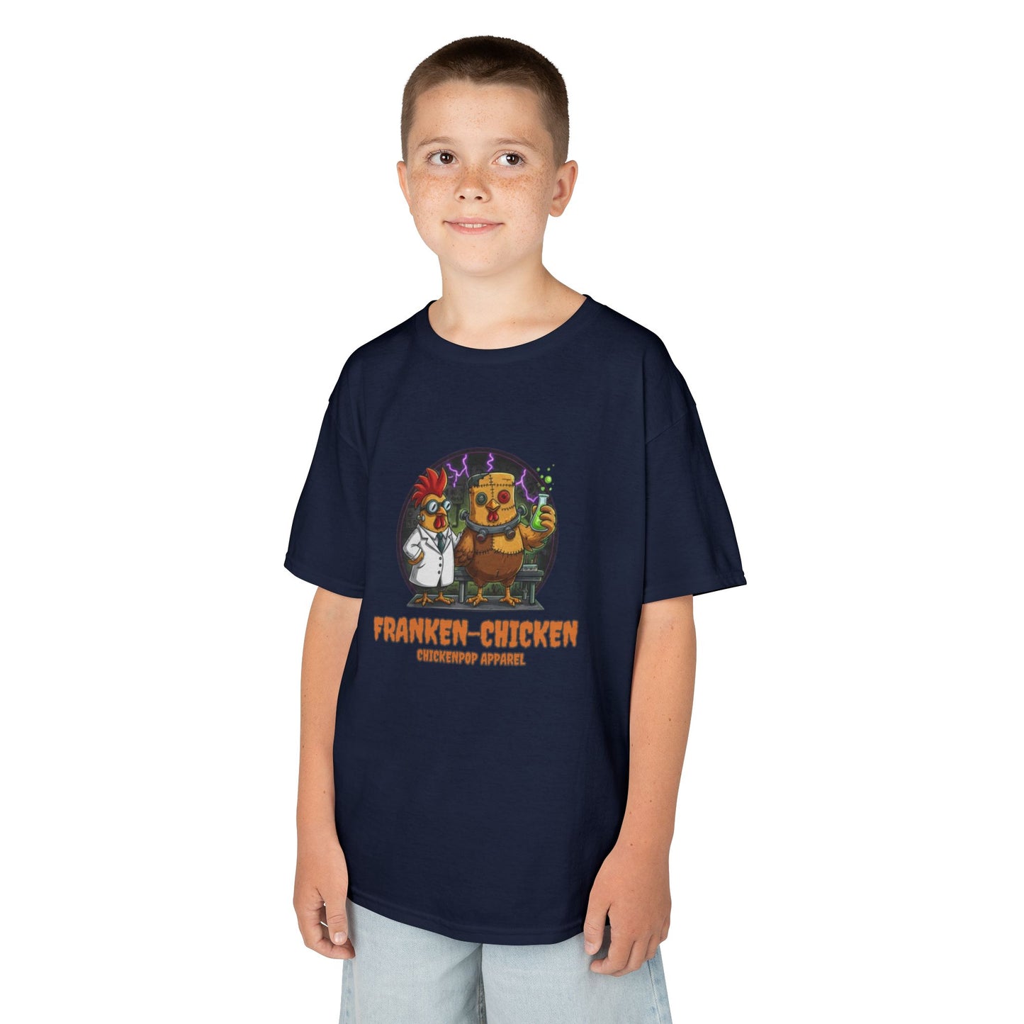 Franken-Chicken T-Shirt: Funny Mad Scientist Chicken Tee | Lil' Cluckers Halloween Costume Apparel