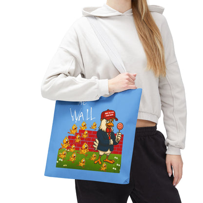 Another Chick Thru The Wall Tote Bag – Funny Political Chicken Graphic | Durable Eco-Friendly Canvas Shopper for Everyday Use