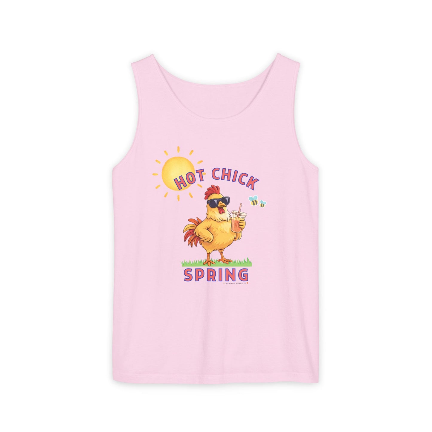 Hot Chick Spring Tank Top – Funny Chicken Graphic Tank, Big Chick Energy Summer Shirt, Cute Sassy Tank