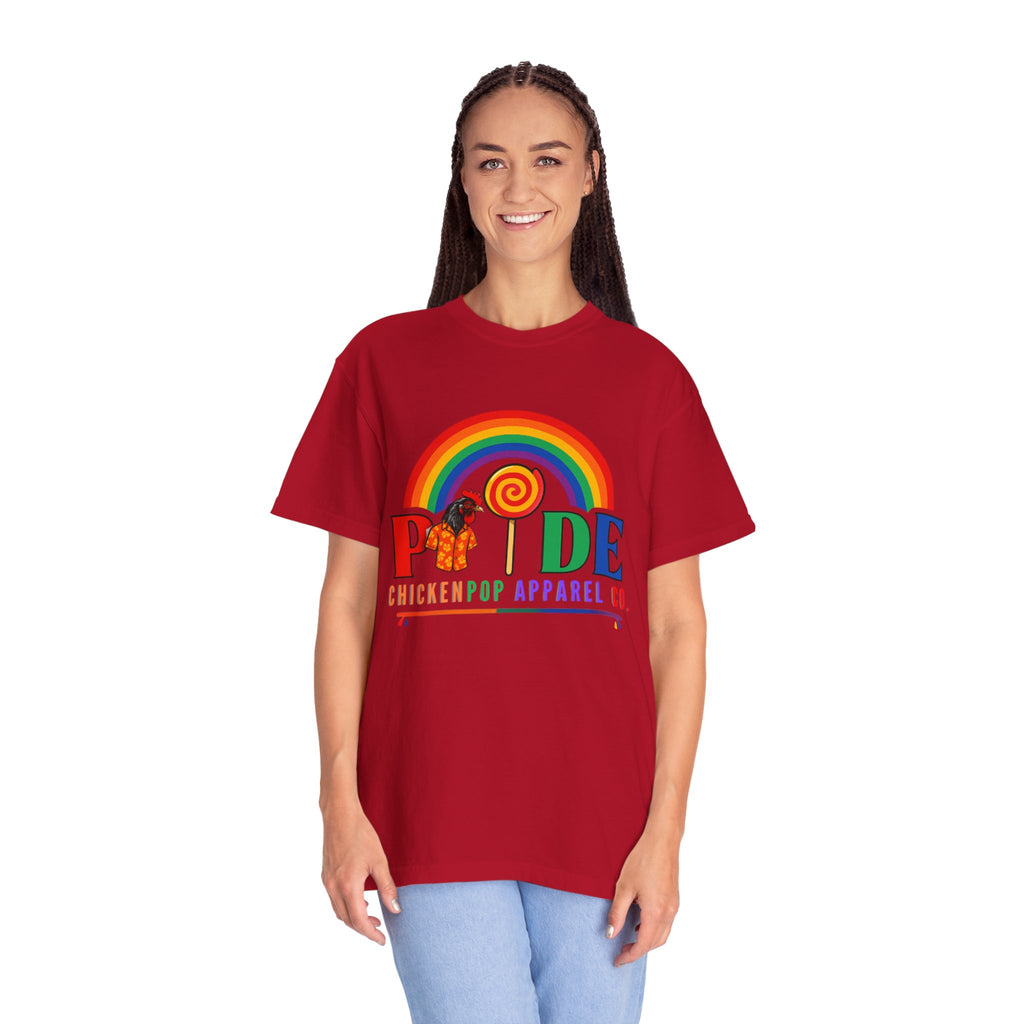Pride Rainbow Lollipop T-Shirt — "PRIDE" ChickenPop Apparel Co. Graphic Tee