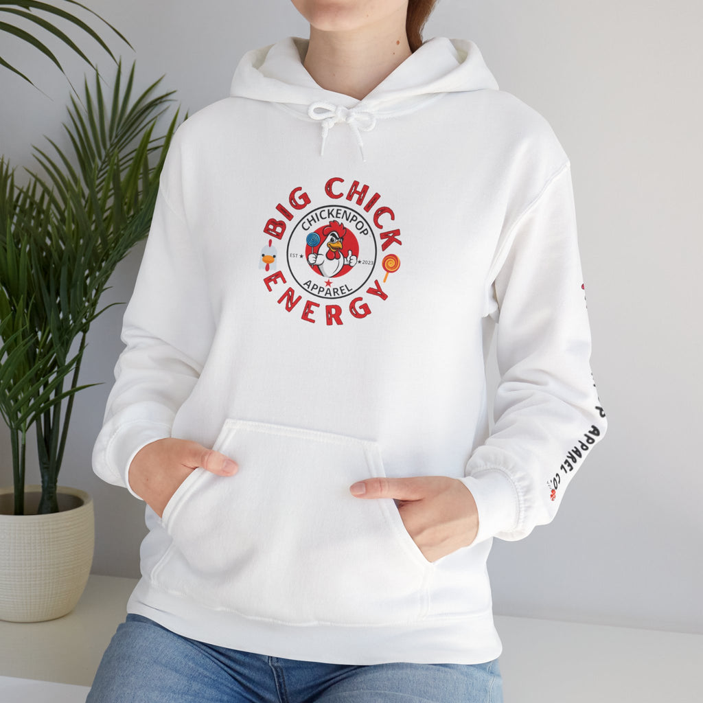 Big Chick Energy Unisex Hoodie — ChickenPop Apparel Logo Sweatshirt