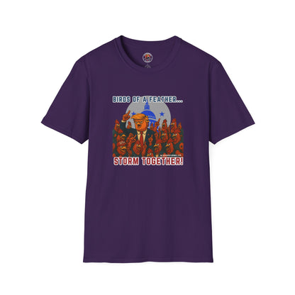 Birds of a Feather Storm Together T-Shirt – Funny Political Satire Tee for Free Thinkers & Rebel Minds