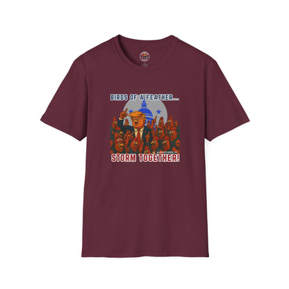 Birds of a Feather Storm Together T-Shirt – Funny Political Satire Tee for Free Thinkers & Rebel Minds