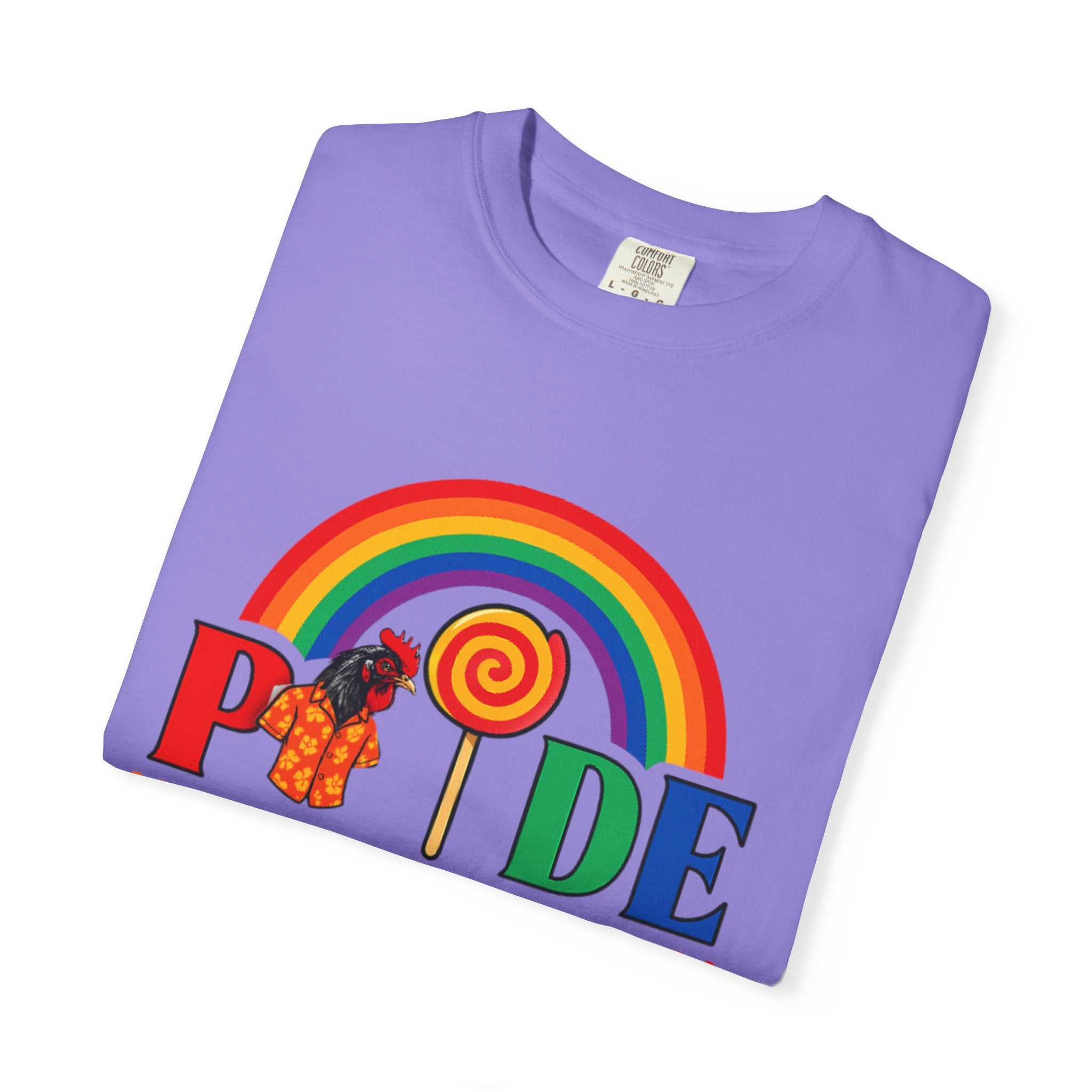 Pride Rainbow Lollipop T-Shirt — "PRIDE" ChickenPop Apparel Co. Graphic Tee