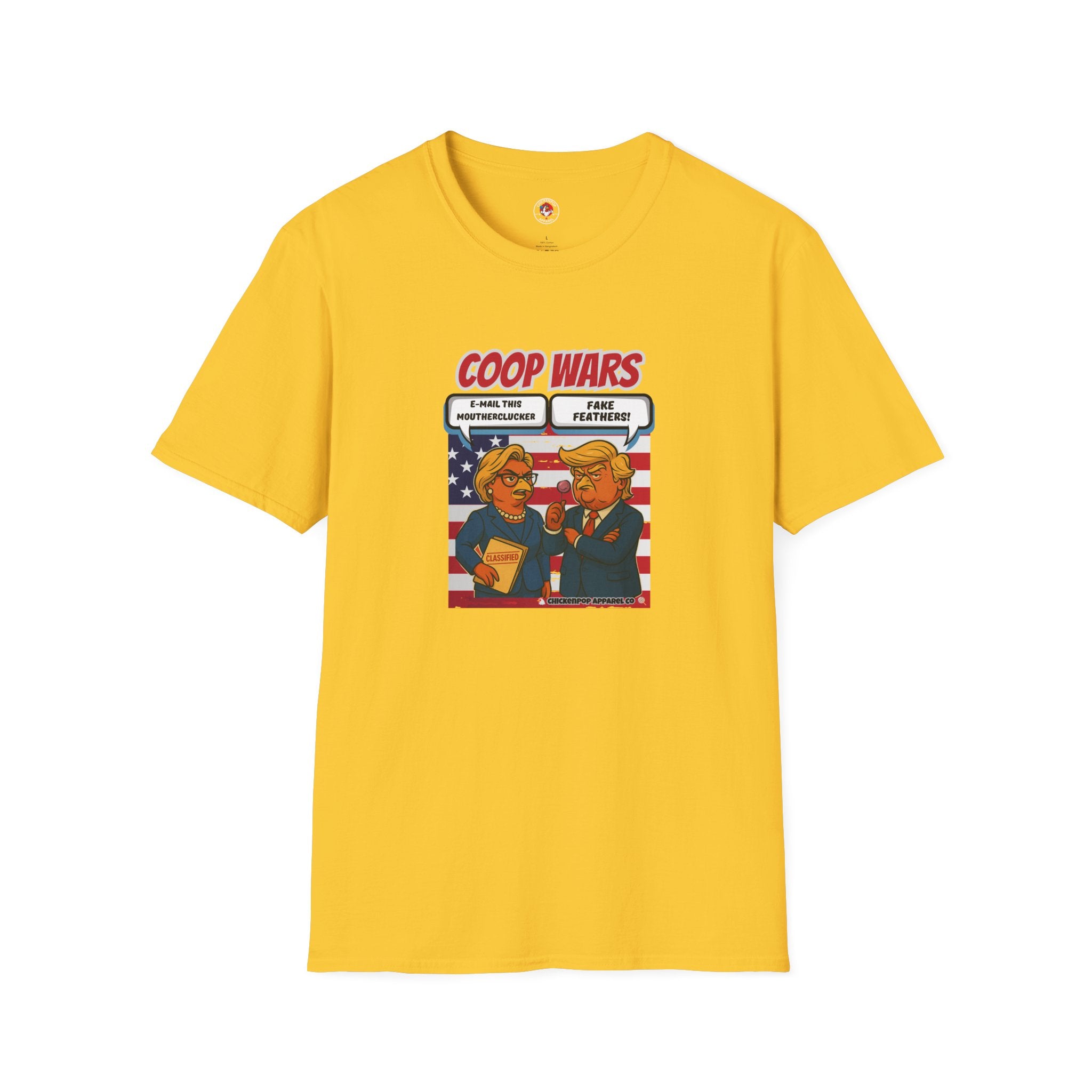 Coop Wars™ Tee – Hilaregg Cluckton vs. Cock-a-Doodle-Don | Political Chicken Fight Shirt