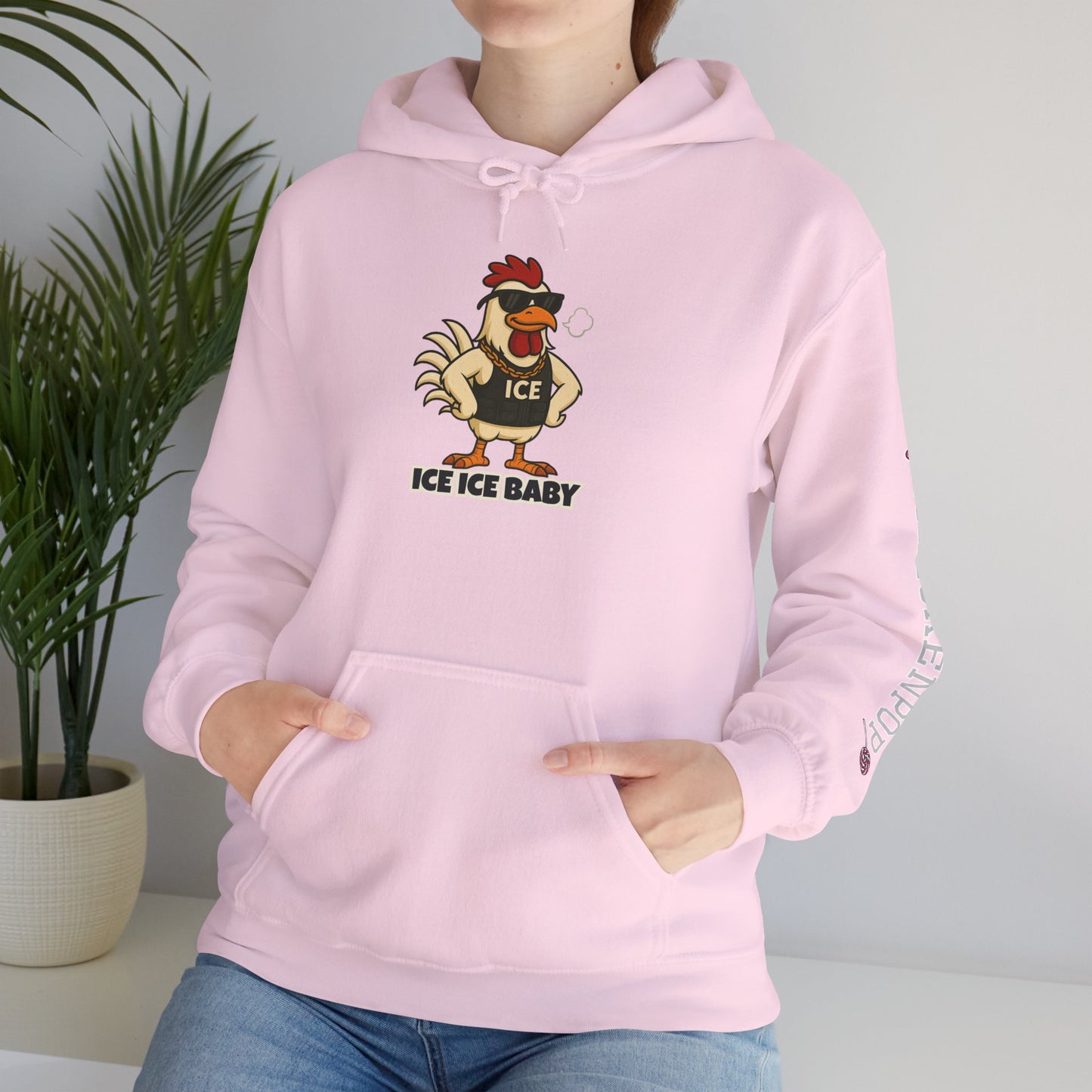 🧊 ICE ICE BABY Funky Chicken Agent Hoodie – Coop Daddy Parody Hoodie for Music & Poultry Fans