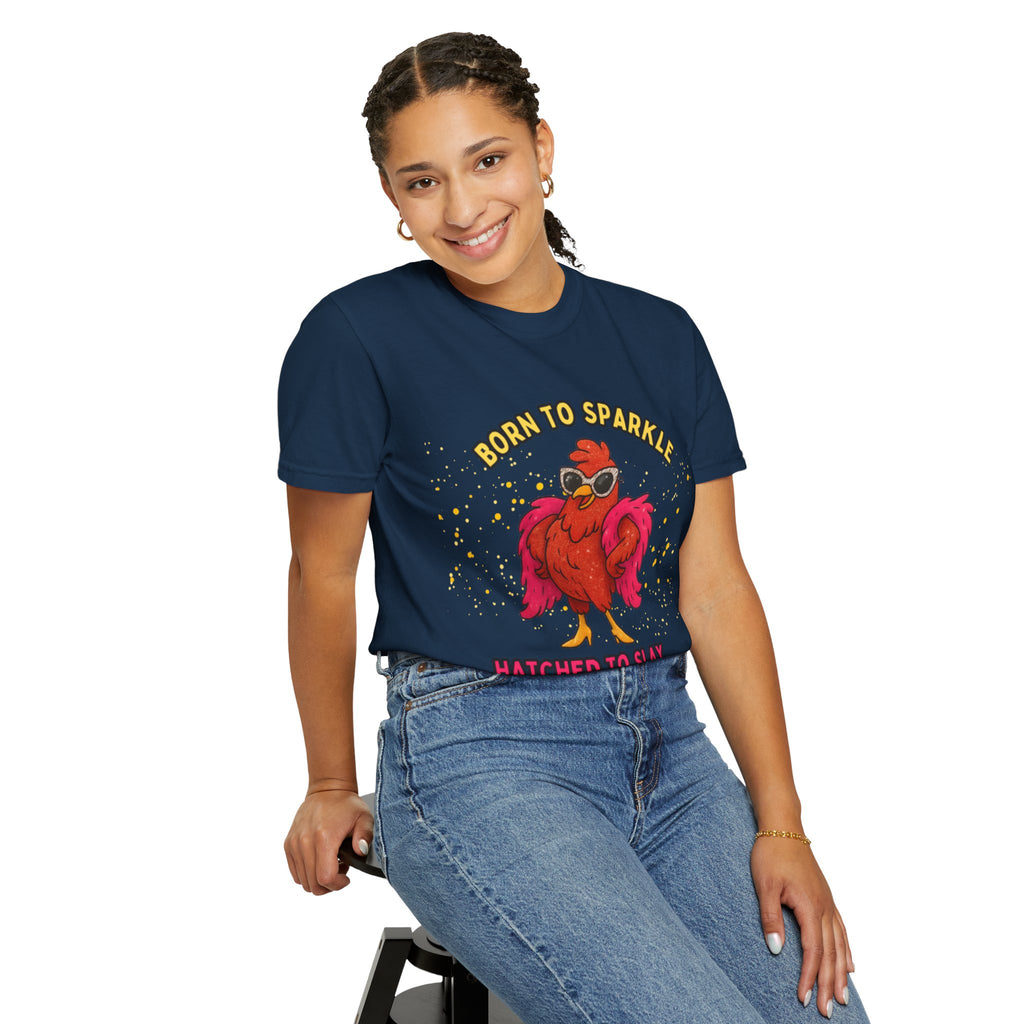 Pride LGBTQ Born to Sparkle Rooster T-Shirt — Hatched to Slay Graphic Tee