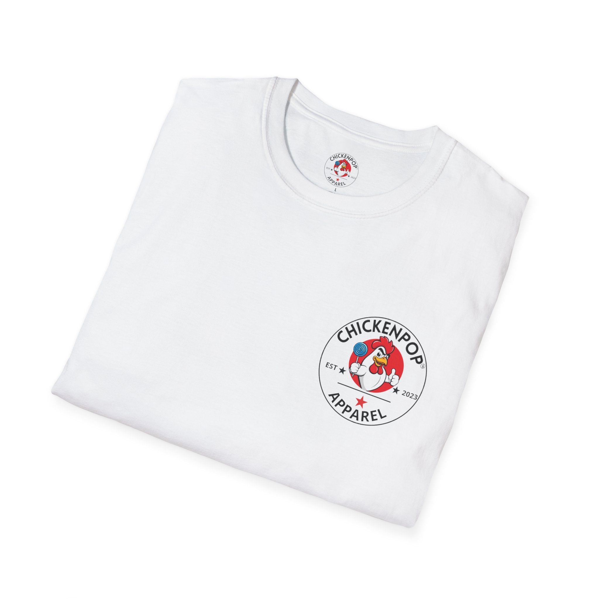 Original ChickenPop Logo Tee | Coop Daddy Lollipop T-Shirt | Iconic Funny Chicken Apparel