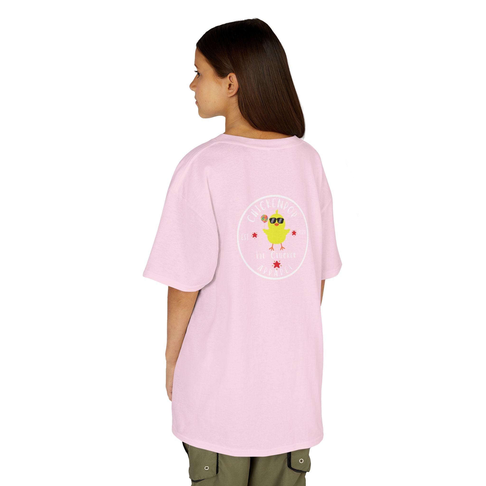 Lil’ Cluckers Original ChickenPop Logo Kids Tee – Fun Kids Graphic T-Shirt | Cute Cartoon Chicken Shirt for Boys & Girls