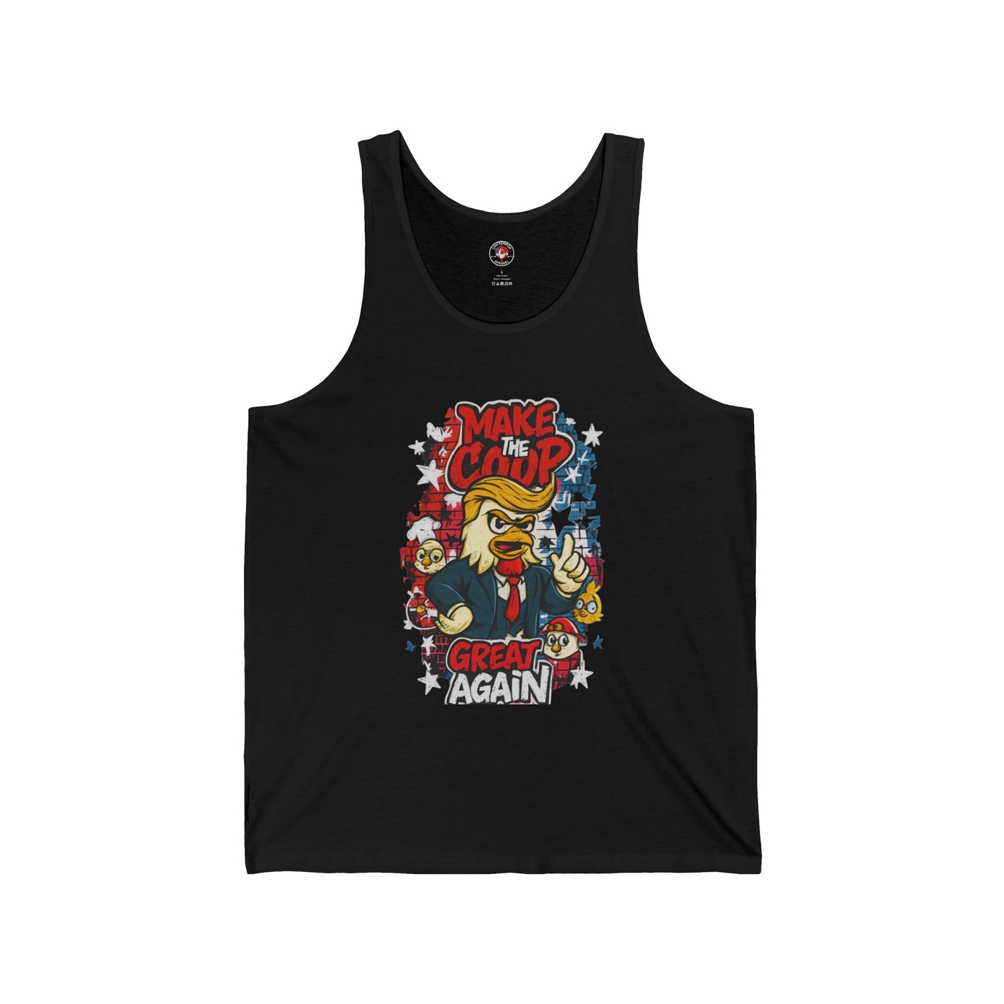 Make the Coop Great Again Ribbed Tank – Cock-a-Doodle-Don Presidential  Poultry 🐔🍹