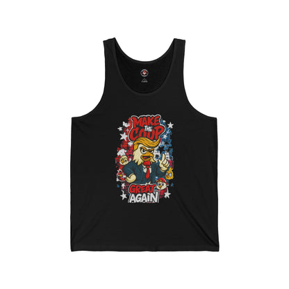 Make the Coop Great Again Ribbed Tank – Cock-a-Doodle-Don Presidential  Poultry 🐔🍹