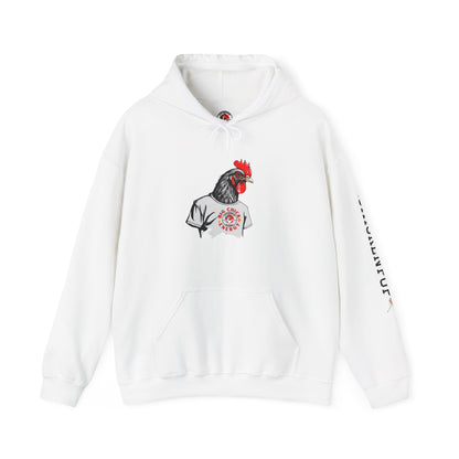 Big Chick Energy Giant Rooster Logo Unisex Hoodie - ChickenPop Arm Logo Edition