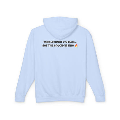 Big Rich Energy Burning Couch Hoodie – Chaos Quote 🔥FREE SHIPPING🔥