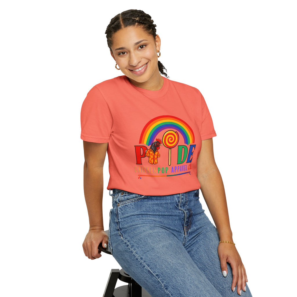 Pride Rainbow Lollipop T-Shirt — "PRIDE" ChickenPop Apparel Co. Graphic Tee