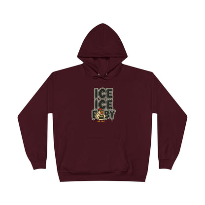 ICE ICE BABY Funny Chicken Hoodie – Retro Hip-Hop Pullover for Music Fans, Students & Cold-Weather Comedians