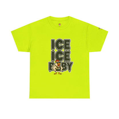 ICE ICE BABY Funny Chicken T-Shirt – Coop Daddy Parody Tee for Music & Poultry Fans