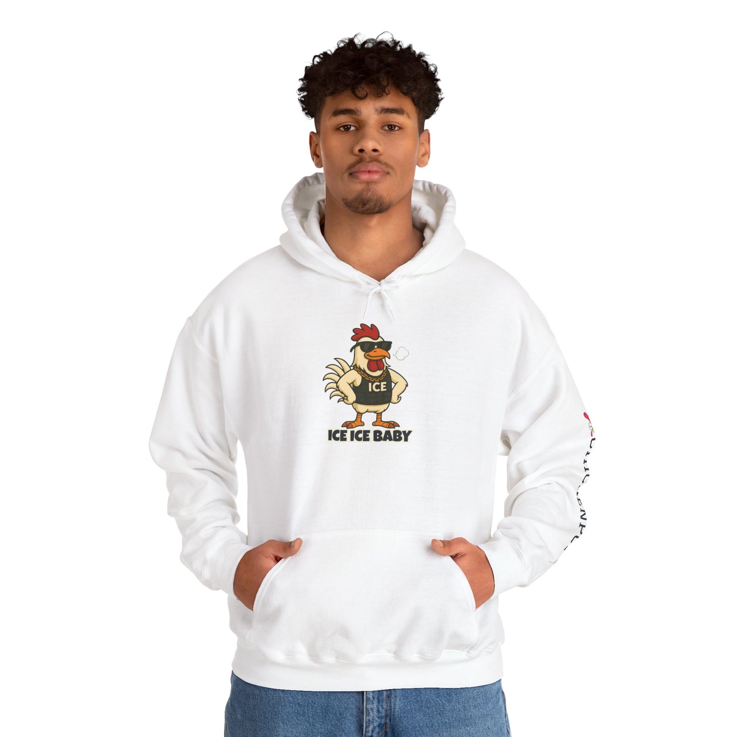 🧊 ICE ICE BABY Funky Chicken Agent Hoodie – Coop Daddy Parody Hoodie for Music & Poultry Fans