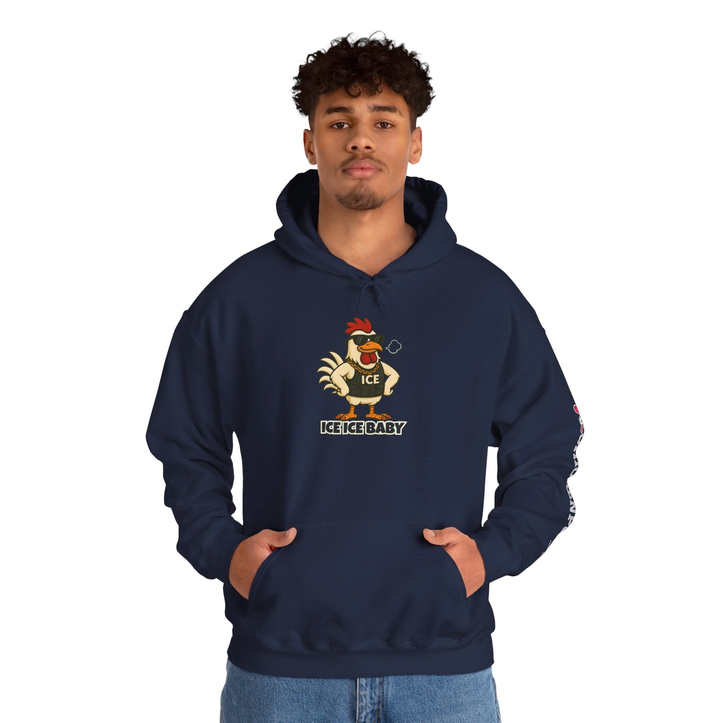 🧊 ICE ICE BABY Funky Chicken Agent Hoodie – Coop Daddy Parody Hoodie for Music & Poultry Fans