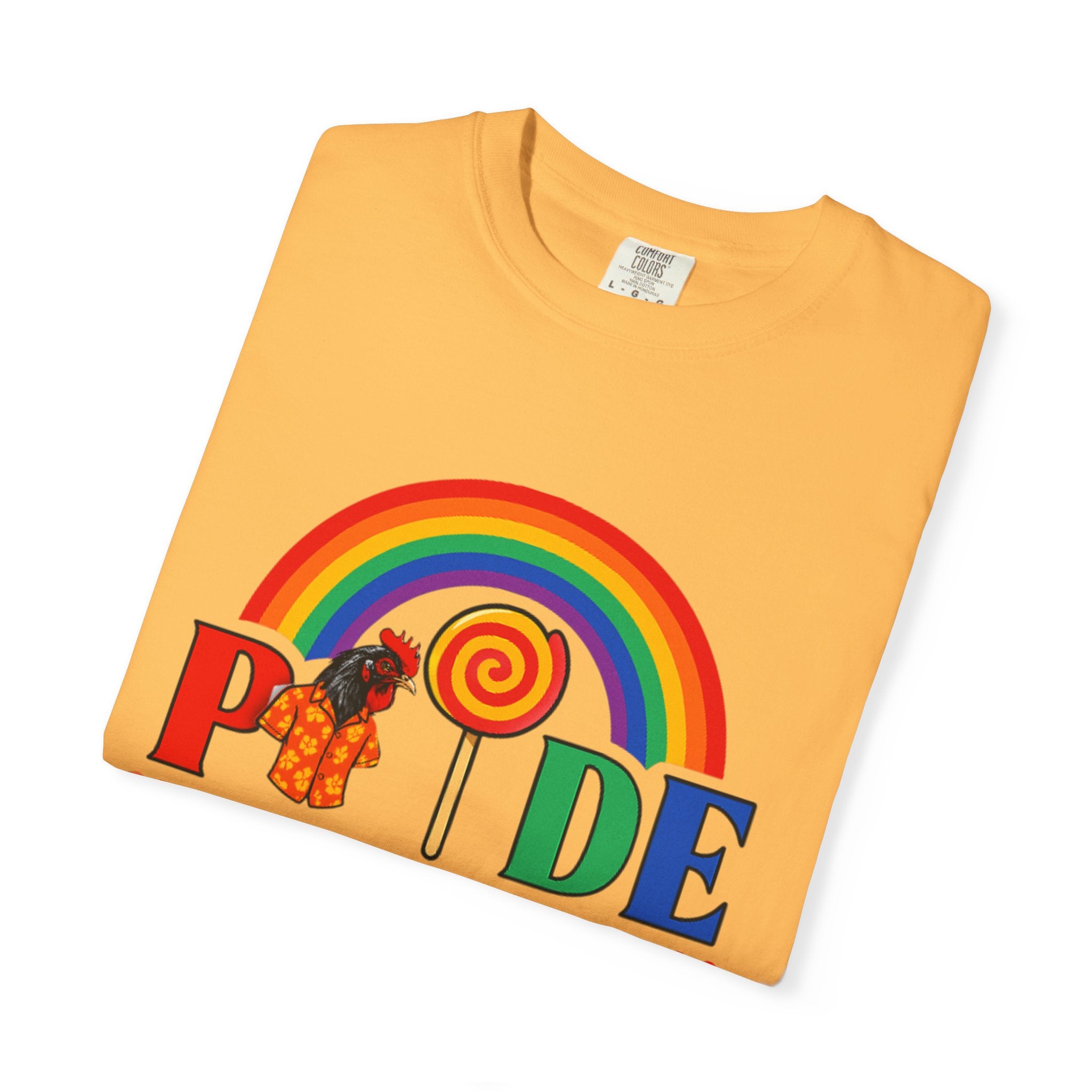 Pride Rainbow Lollipop T-Shirt — "PRIDE" ChickenPop Apparel Co. Graphic Tee