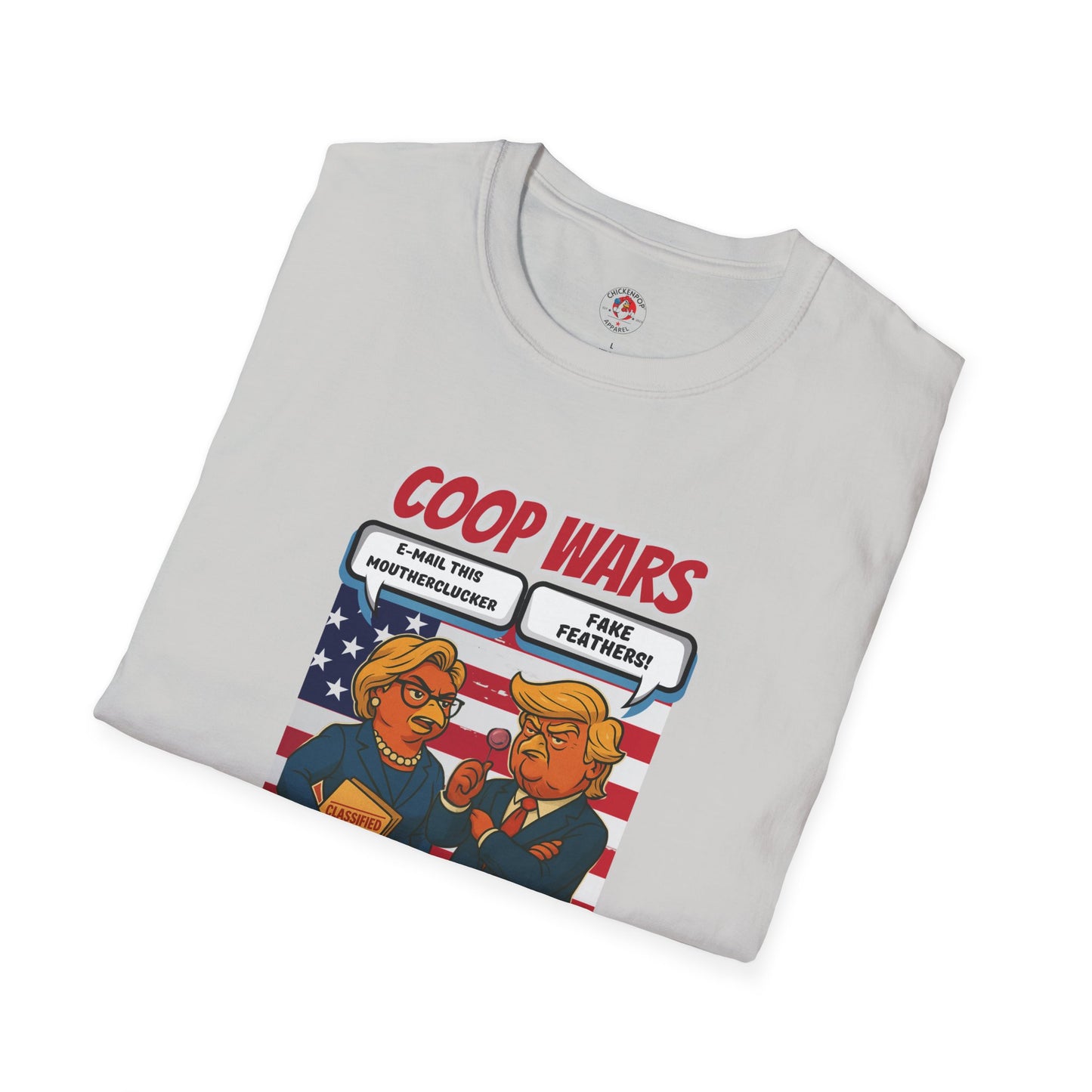 Coop Wars™ Tee – Hilaregg Cluckton vs. Cock-a-Doodle-Don | Political Chicken Fight Shirt