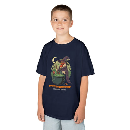 Witchy Rooster Brew T-Shirt: Funny Chicken Halloween Shirt | Lil' Cluckers Witch Costume Apparel