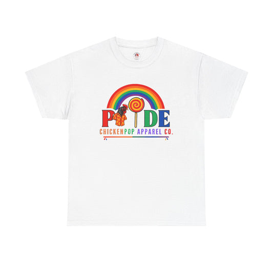 Pride Rainbow Lollipop T-Shirt — "PRIDE" ChickenPop Apparel Co. Graphic Tee
