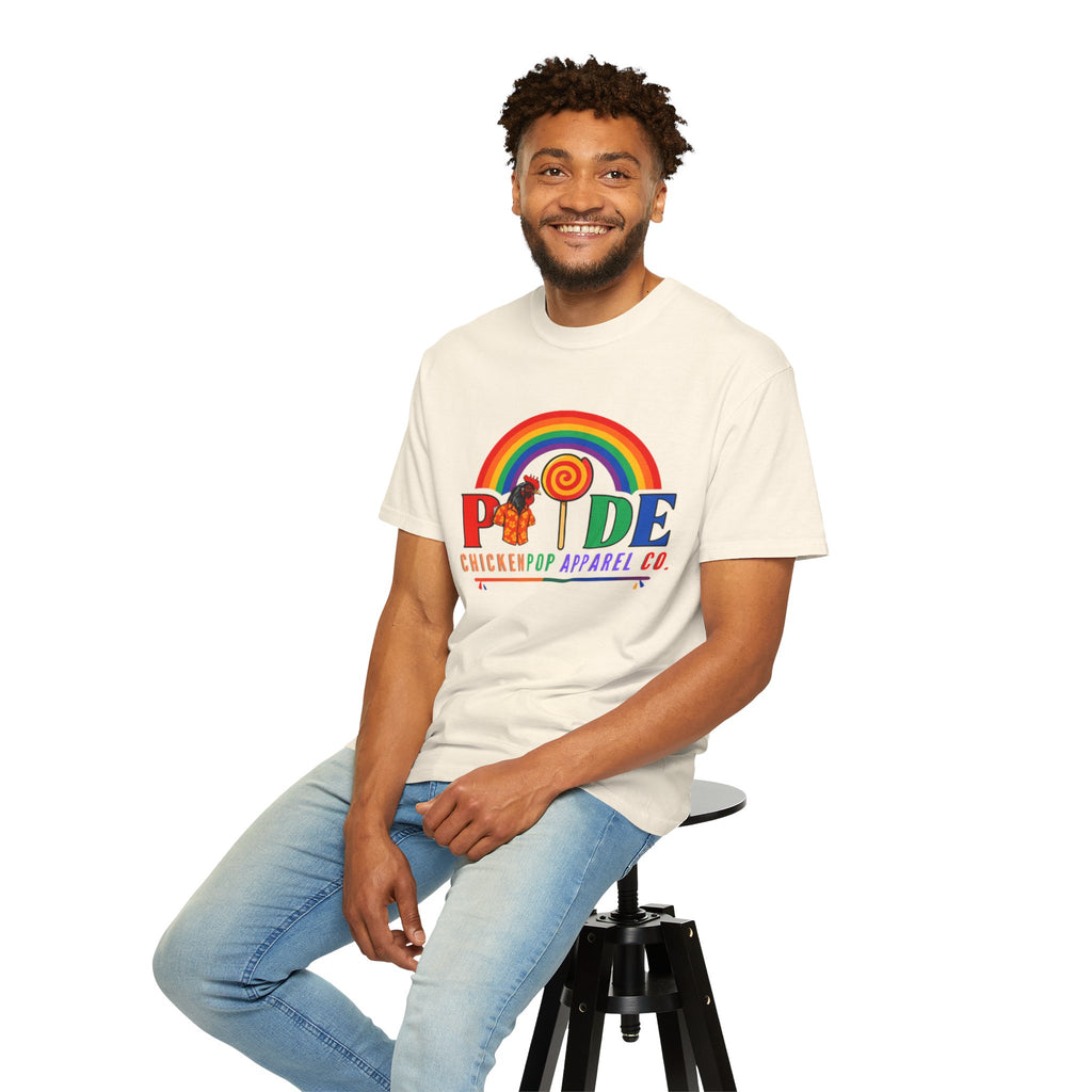 Pride Rainbow Lollipop T-Shirt — "PRIDE" ChickenPop Apparel Co. Graphic Tee