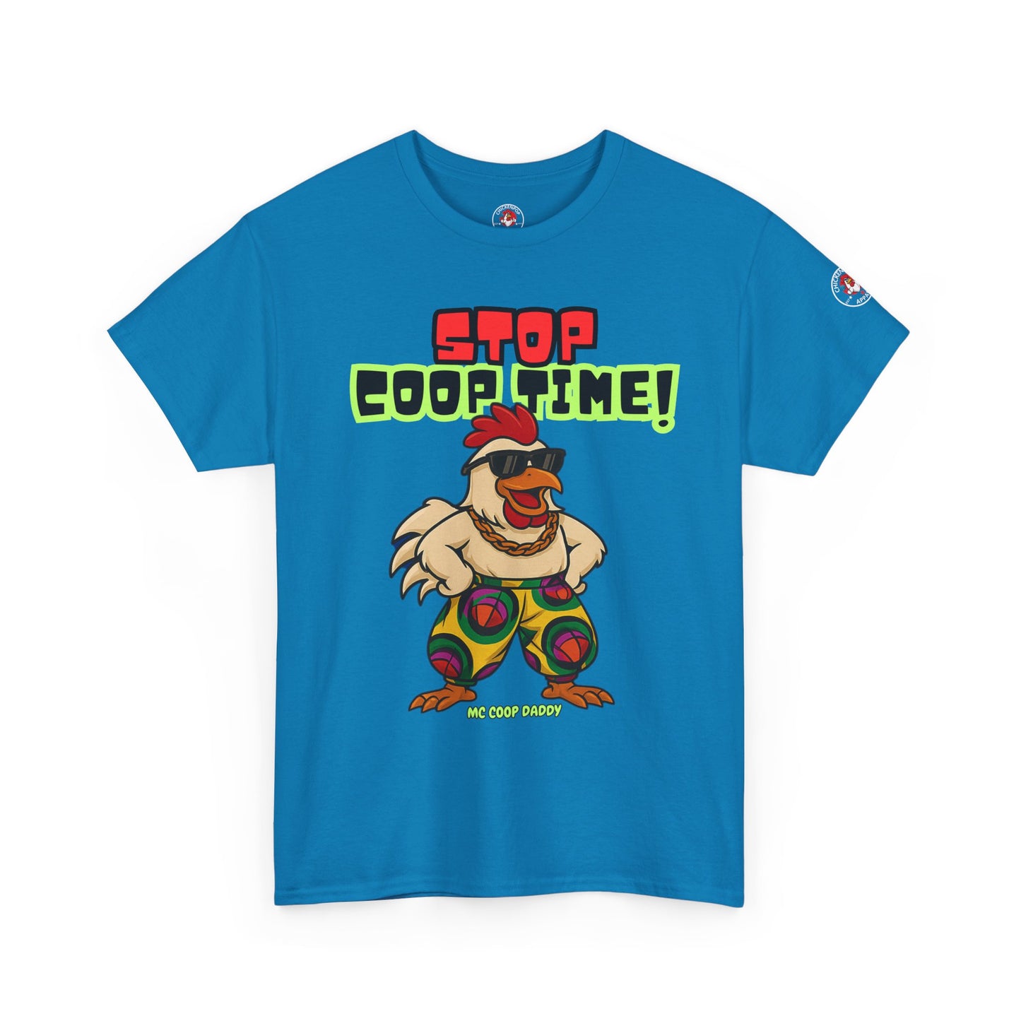 Stop COOP TIME! Funny Chicken T-Shirt – MC Coop Daddy 90s Hip Hop Parody Tee | Unisex Heavy Cotton | ChickenPop Apparel