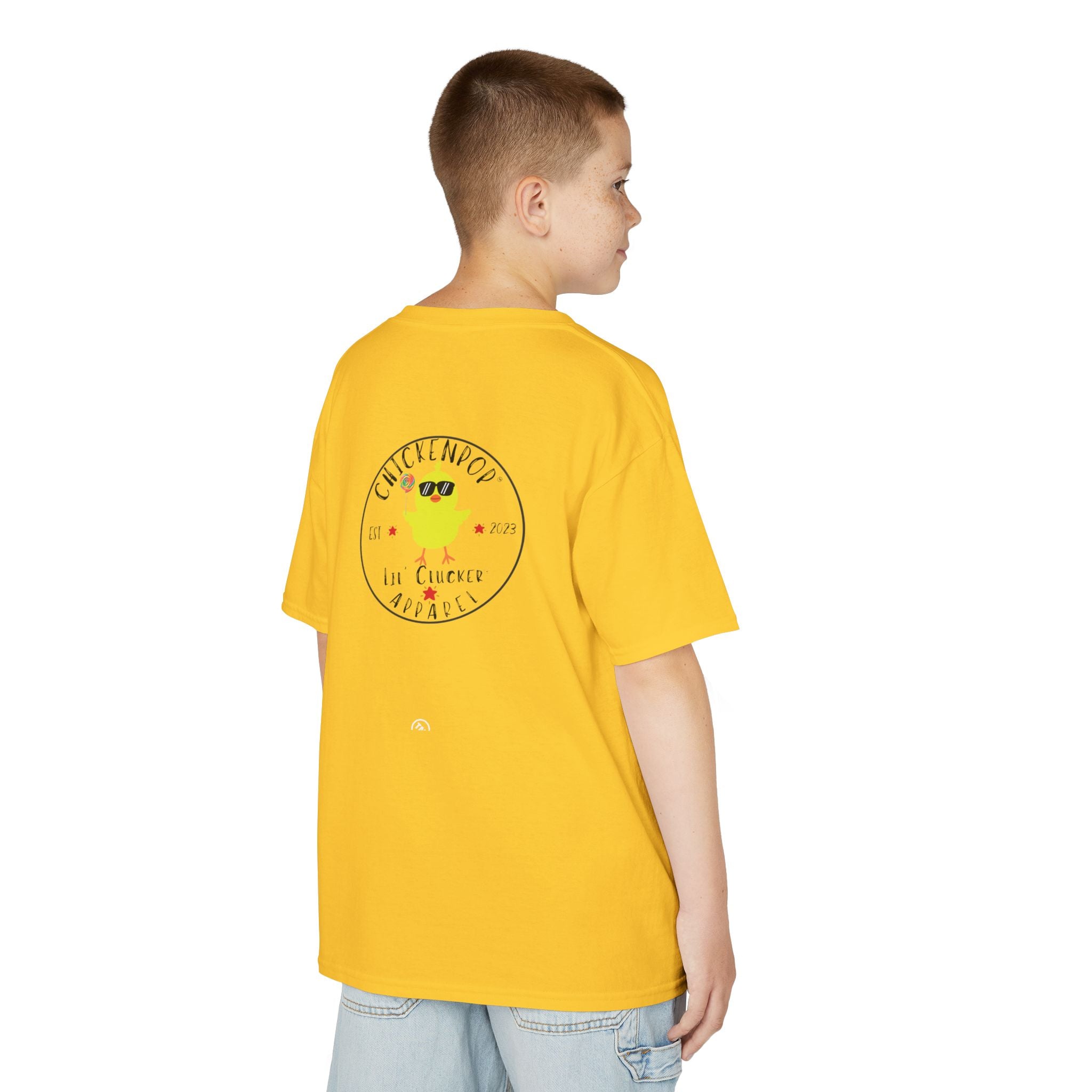Lil’ Cluckers Original ChickenPop Logo Kids Tee – Fun Kids Graphic T-Shirt | Cute Cartoon Chicken Shirt for Boys & Girls