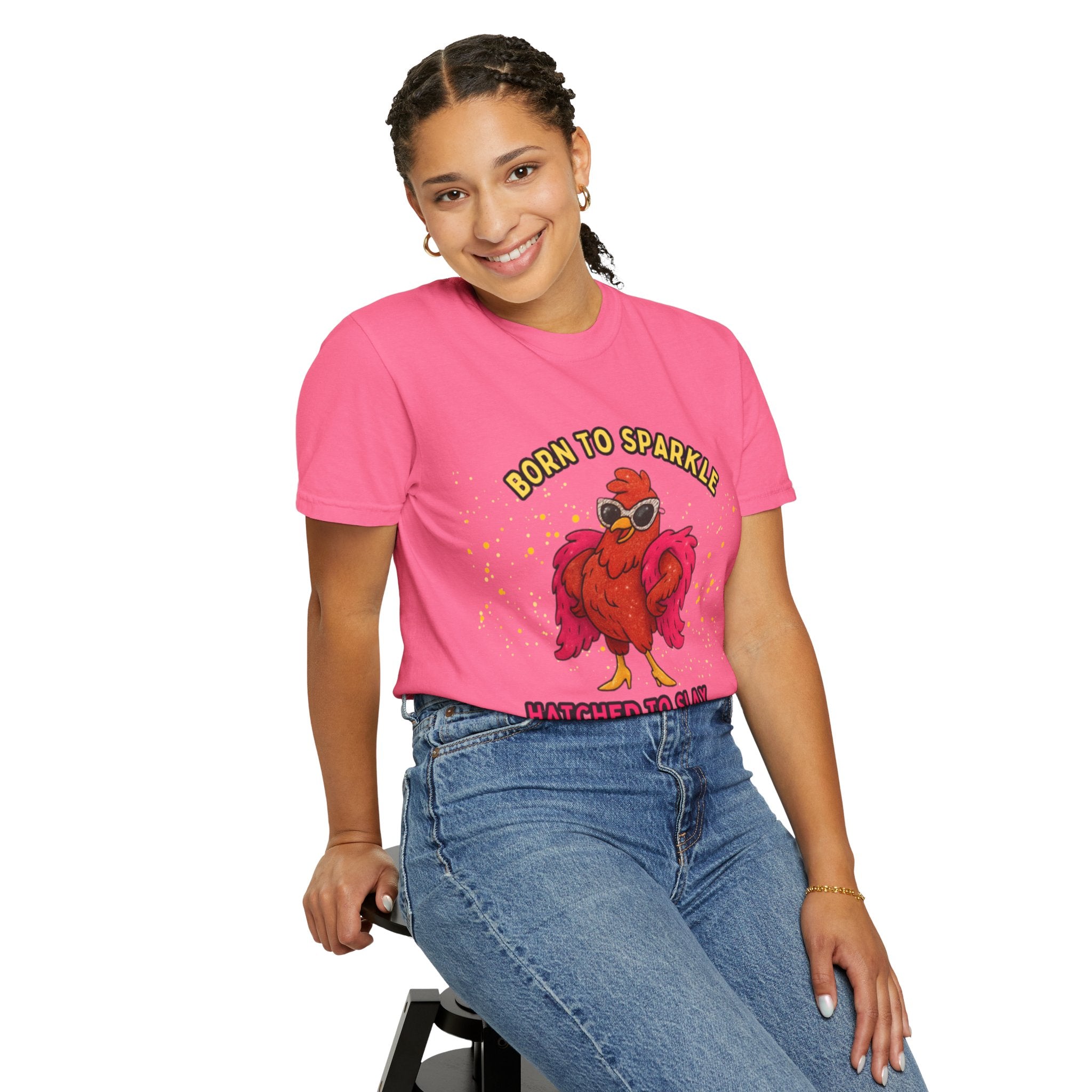 Pride LGBTQ Born to Sparkle Rooster T-Shirt — Hatched to Slay Graphic Tee