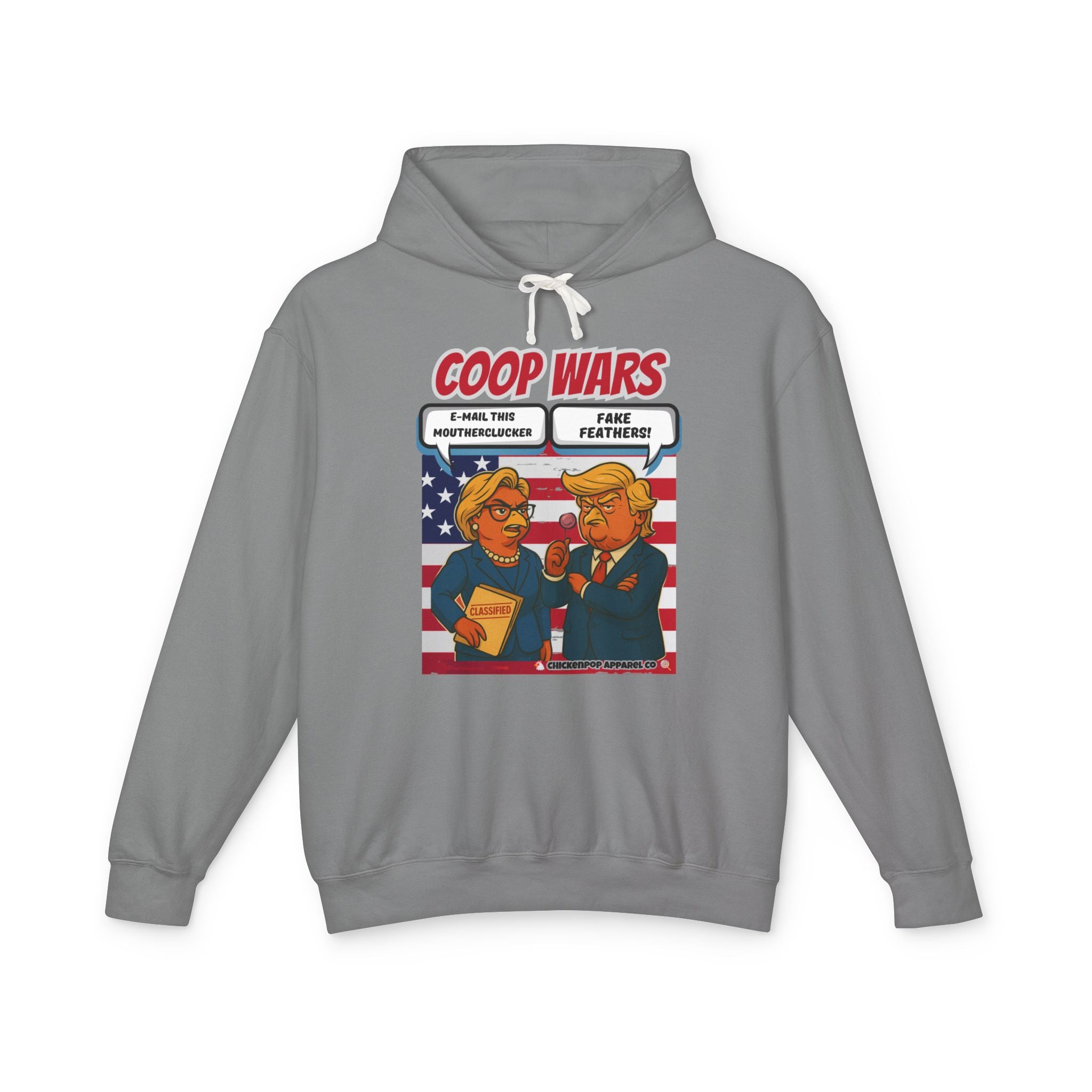 Coop Wars Hoodie – Funny Political Graphic Pullover | Unisex Relaxed Fit | Ethically Made & OEKO-TEX Certified Streetwear