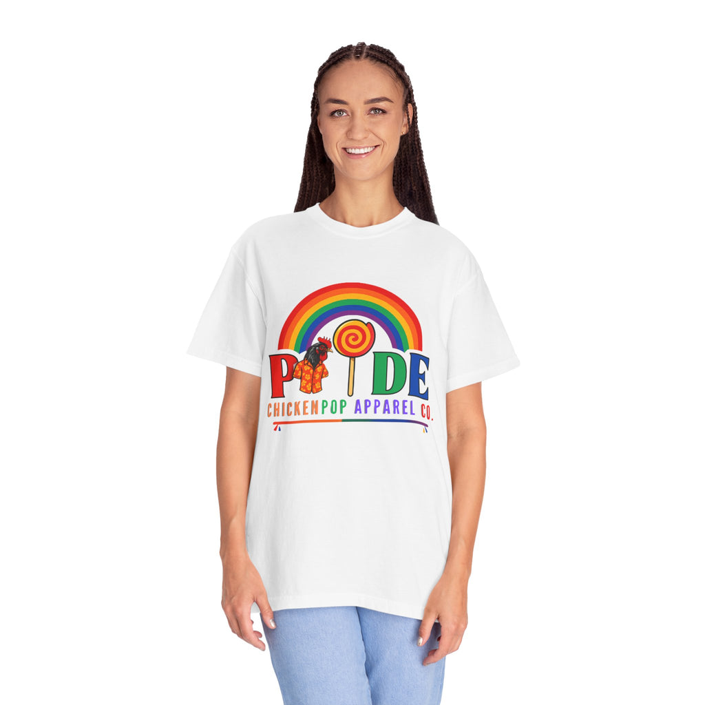 Pride Rainbow Lollipop T-Shirt — "PRIDE" ChickenPop Apparel Co. Graphic Tee