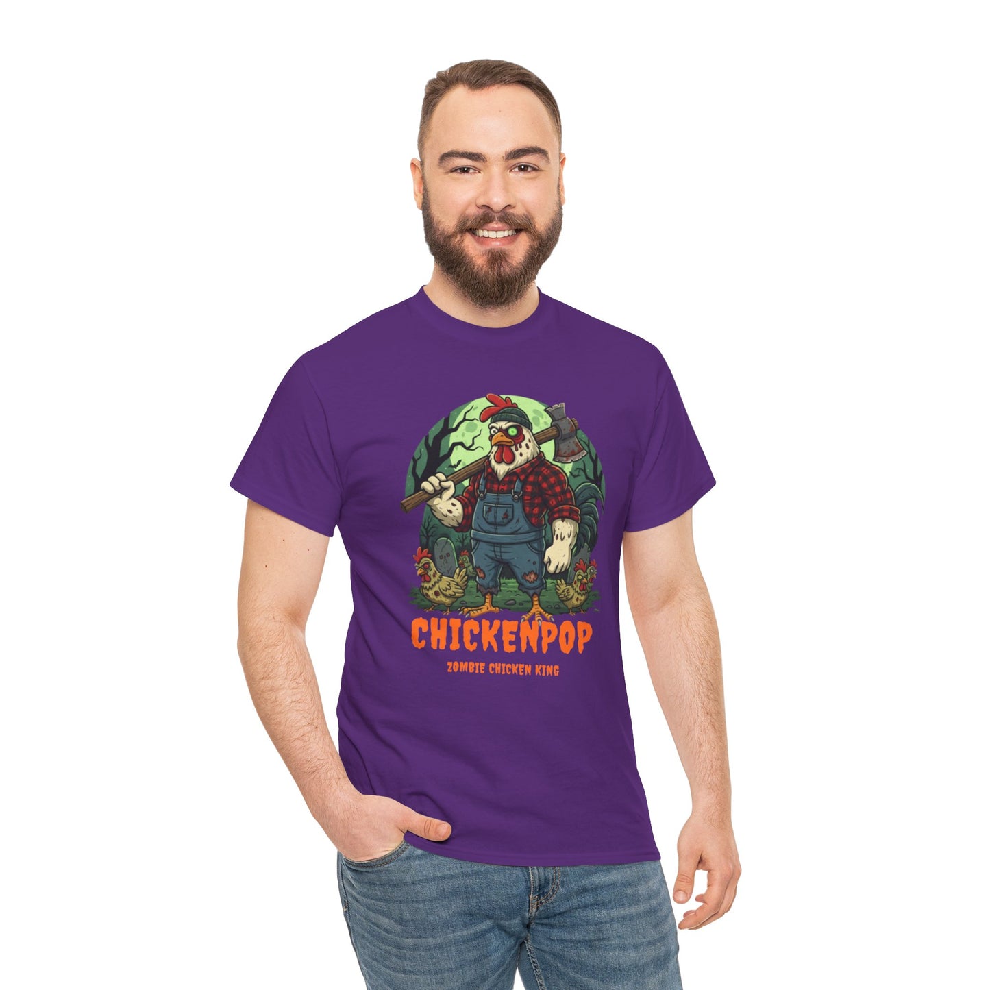Zombie Chicken King Halloween Shirt – Funny Spooky T-Shirt