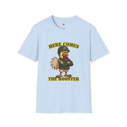 Here Comes the Rooster Music  Graphic Tee with Front & Back Print Unisex Rock T-Shirt