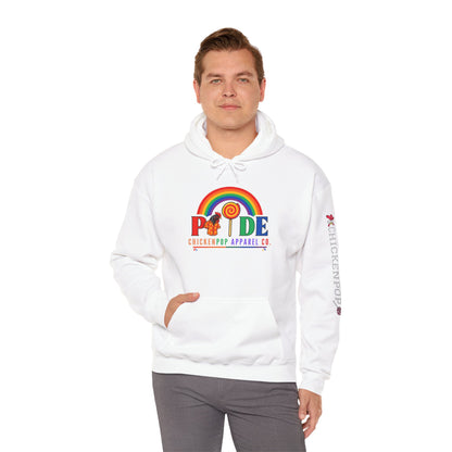 Pride Month Hoodie – ChickenPop Apparel | Rainbow Logo with Coop Daddy – Unisex LGBTQ+ Sweatshirt