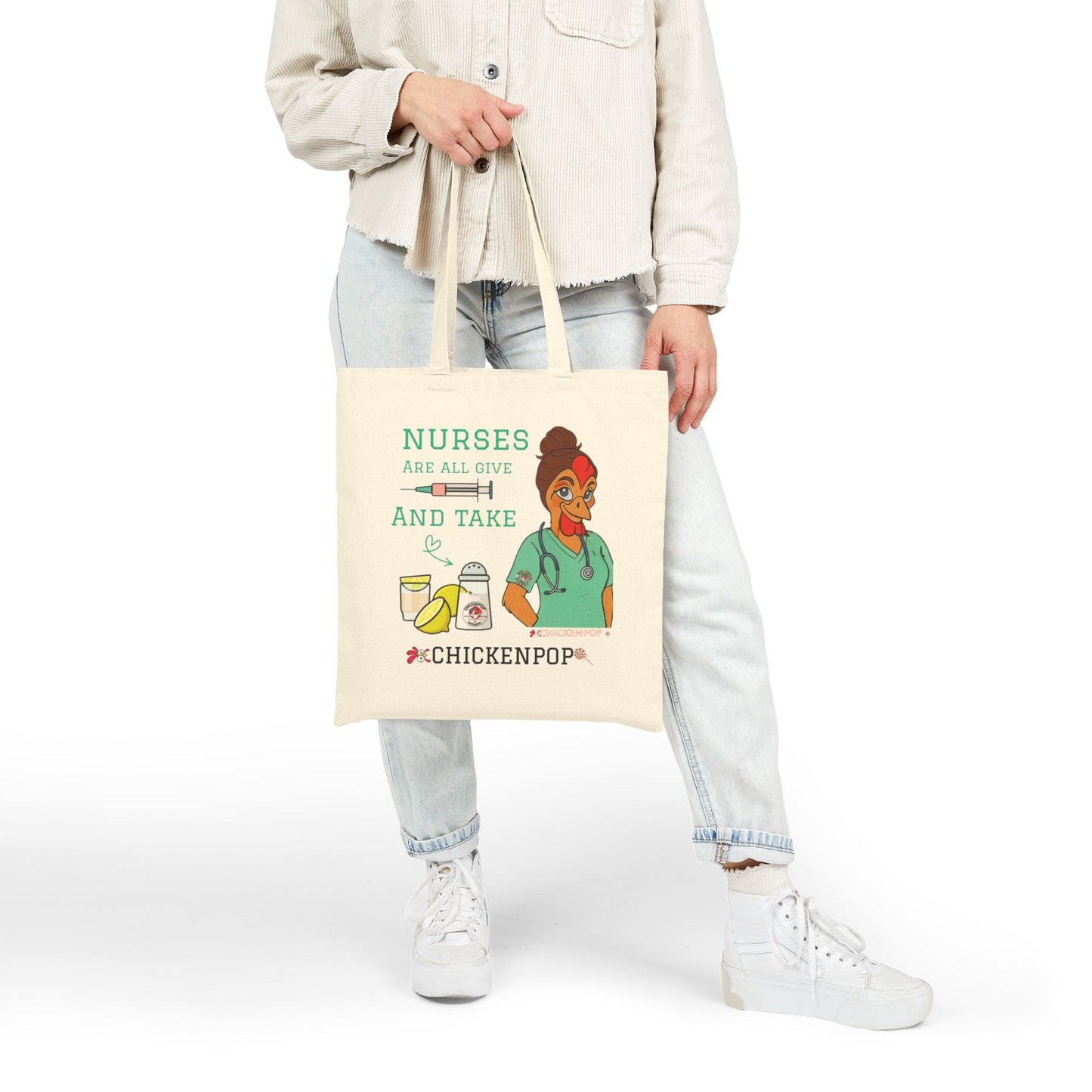 Nurse's Humor Tote Bag - Nurses Are All Give and Take  - Perfect Gift for Healthcare Workers, Nurse Appreciation, Everyday Use
