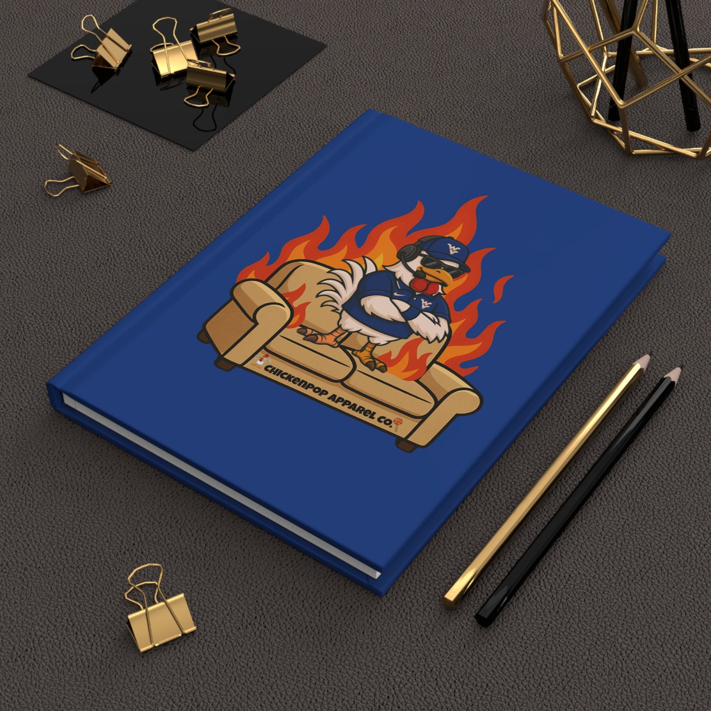 Big Rich Energy “Burnin’ Down the Couch” Hardcover Journal – Funny Rooster Notebook, Bold Attitude Writing Journal
