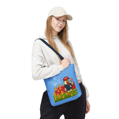 Another Chick Thru The Wall Tote Bag – Funny Political Chicken Graphic | Durable Eco-Friendly Canvas Shopper for Everyday Use