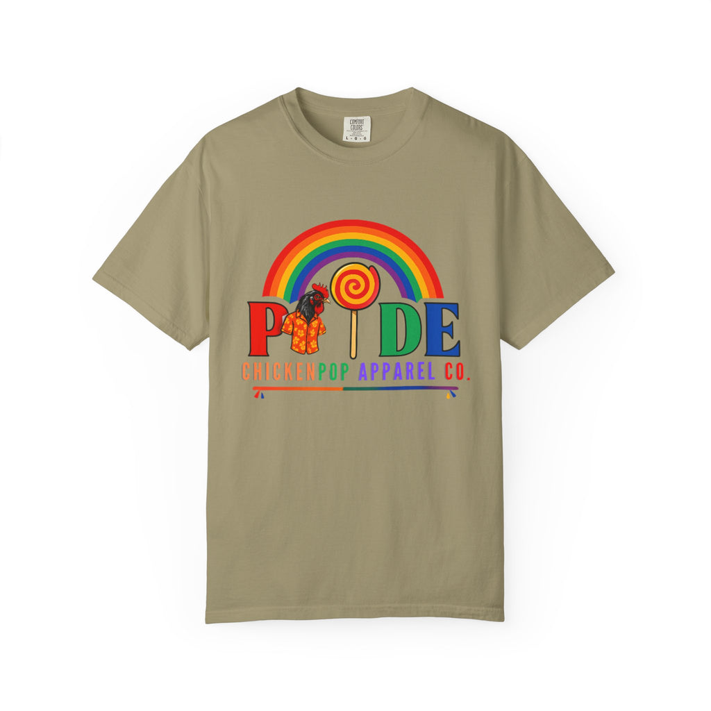 Pride Rainbow Lollipop T-Shirt — "PRIDE" ChickenPop Apparel Co. Graphic Tee