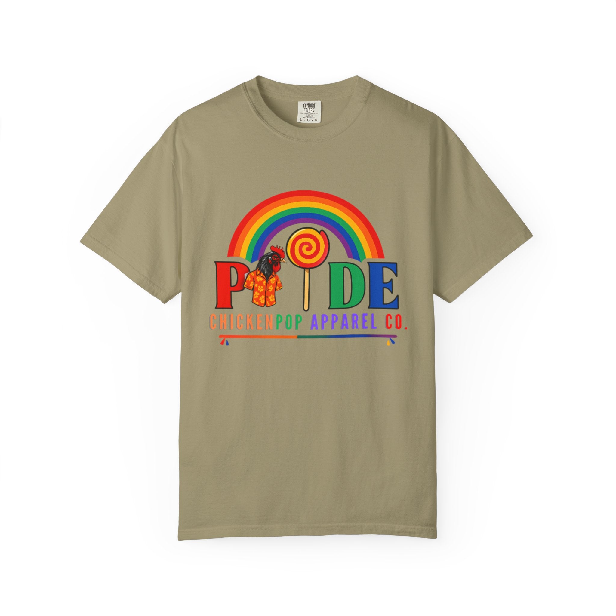 Pride Rainbow Lollipop T-Shirt — "PRIDE" ChickenPop Apparel Co. Graphic Tee