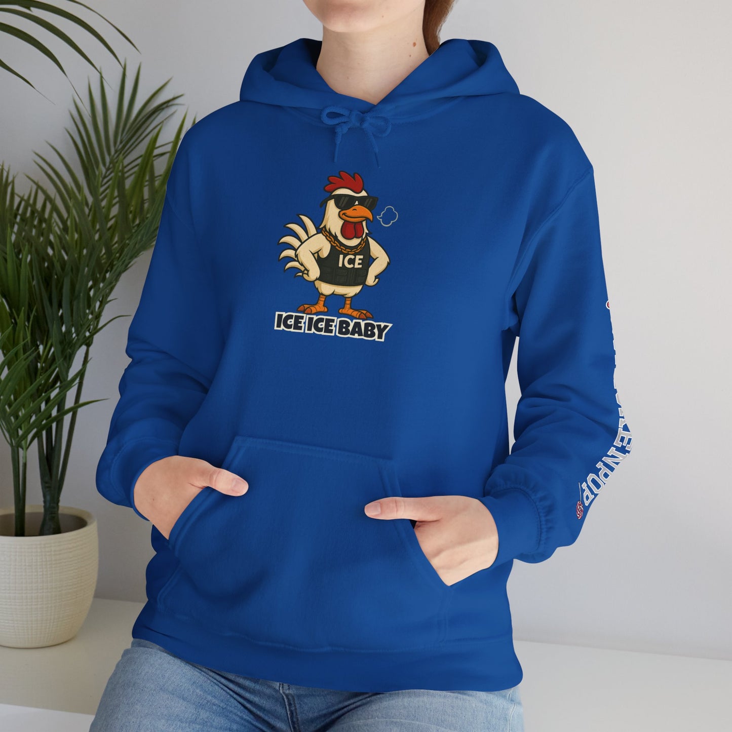🧊 ICE ICE BABY Funky Chicken Agent Hoodie – Coop Daddy Parody Hoodie for Music & Poultry Fans