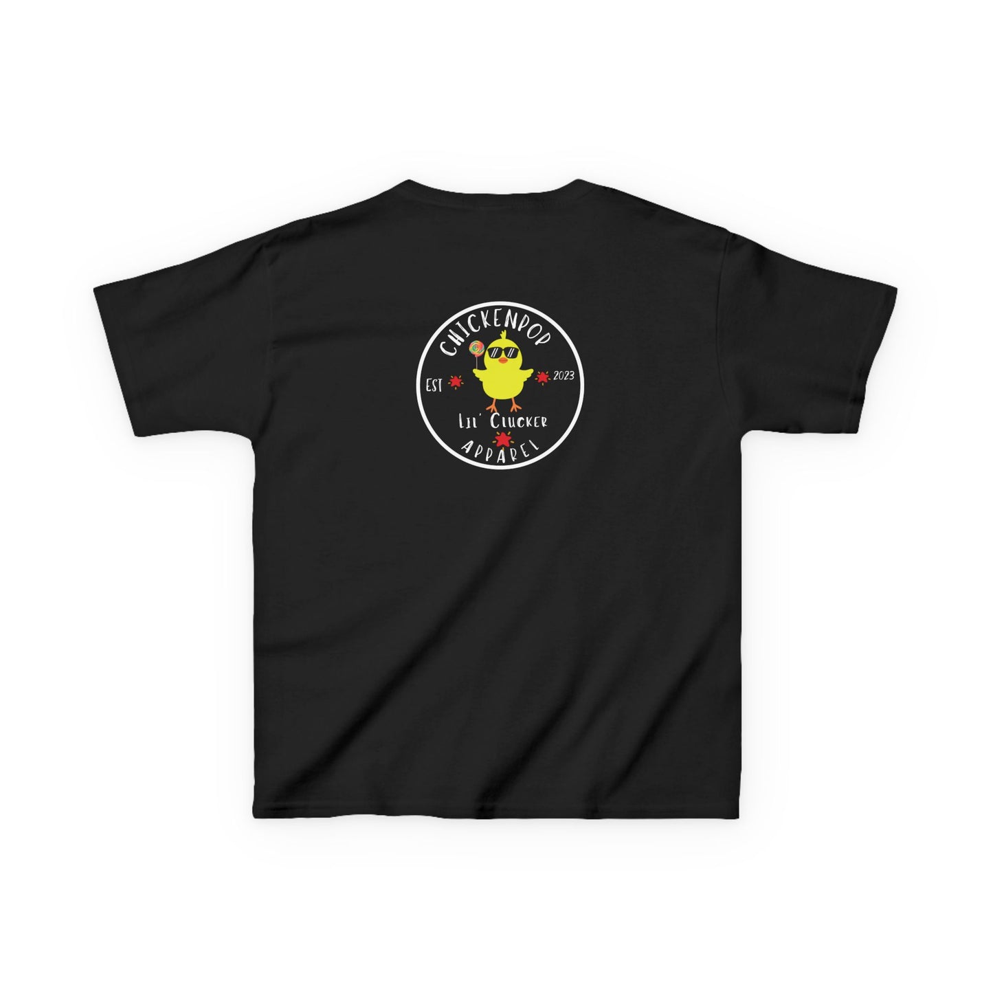 Lil’ Cluckers Original ChickenPop Logo Kids Tee – Fun Kids Graphic T-Shirt | Cute Cartoon Chicken Shirt for Boys & Girls