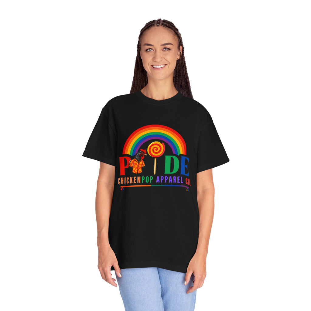 Pride Rainbow Lollipop T-Shirt — "PRIDE" ChickenPop Apparel Co. Graphic Tee