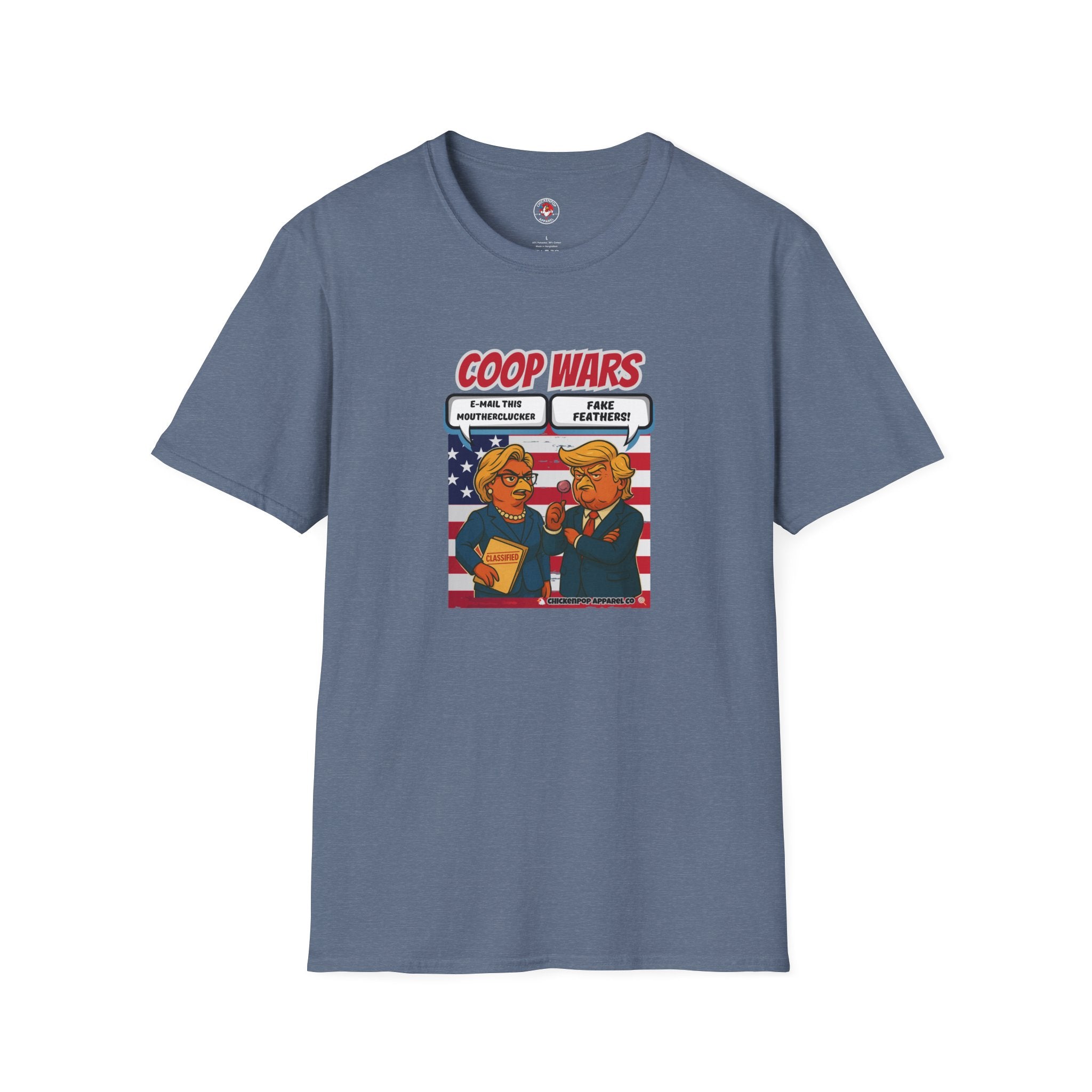 Coop Wars™ Tee – Hilaregg Cluckton vs. Cock-a-Doodle-Don | Political Chicken Fight Shirt