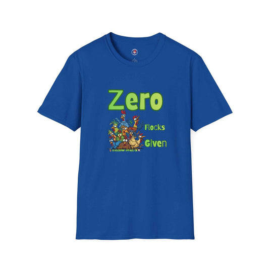 Zero Flocks Given T-Shirt – Funny Chicken Graphic Tee in Black | ChickenPop Apparel Unisex Shirt