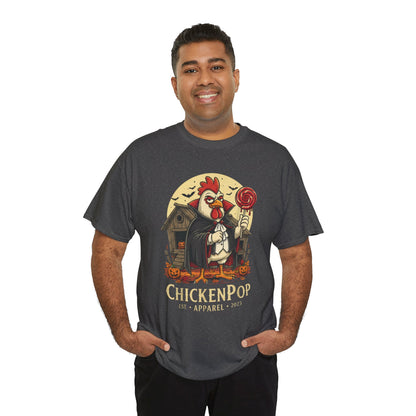 ChickenPop Sucker For a Pop Vampire Rooster Halloween T-Shirt – Funny Spooky Graphic Tee for Fall & Costume Season