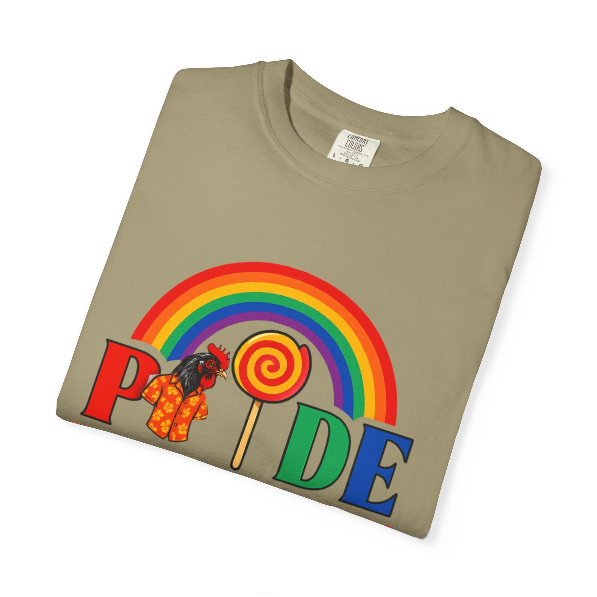 Pride Rainbow Lollipop T-Shirt — "PRIDE" ChickenPop Apparel Co. Graphic Tee