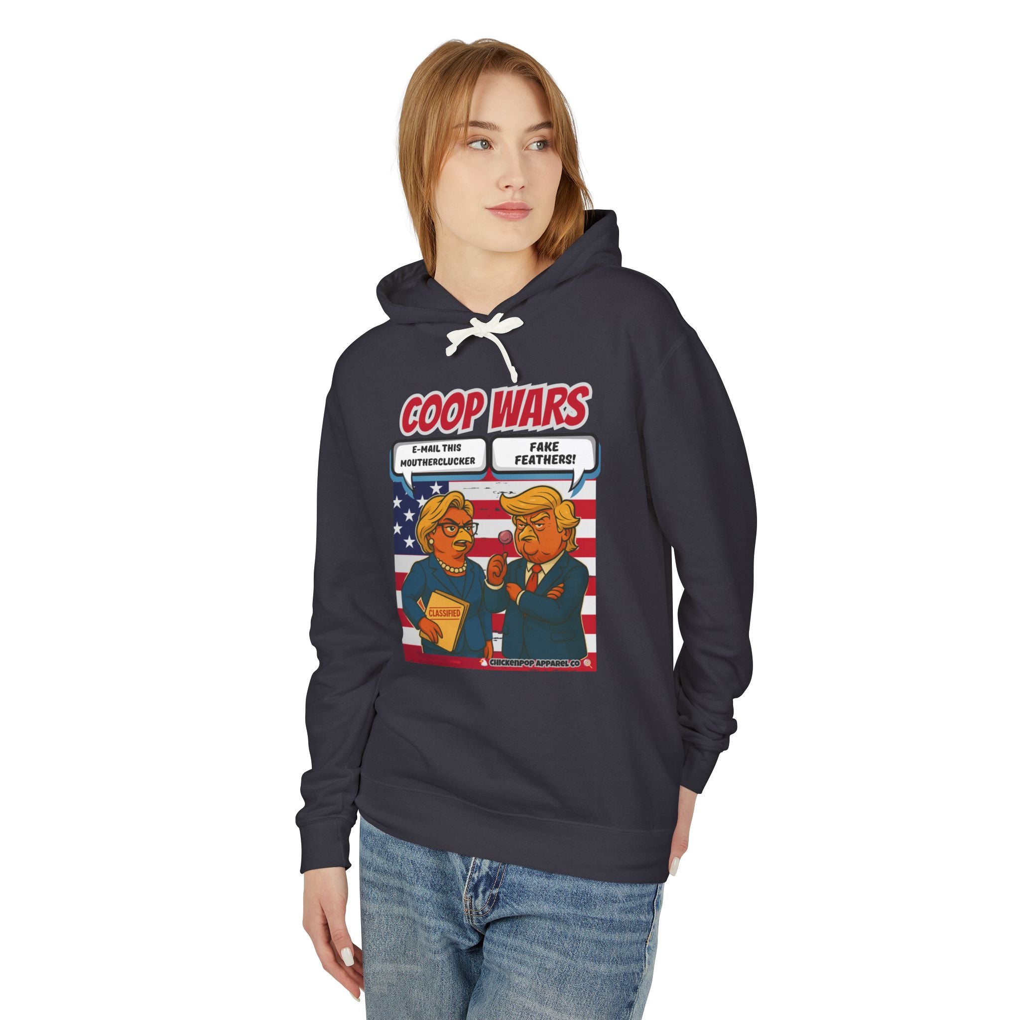 Coop Wars Hoodie – Funny Political Graphic Pullover | Unisex Relaxed Fit | Ethically Made & OEKO-TEX Certified Streetwear