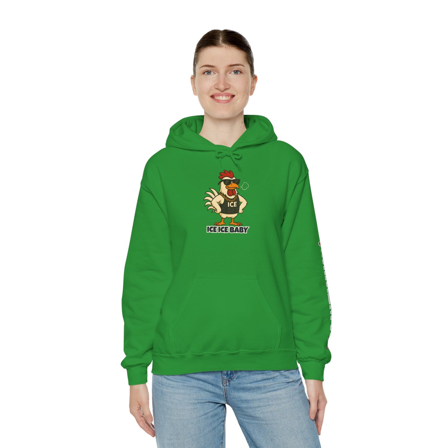 🧊 ICE ICE BABY Funky Chicken Agent Hoodie – Coop Daddy Parody Hoodie for Music & Poultry Fans