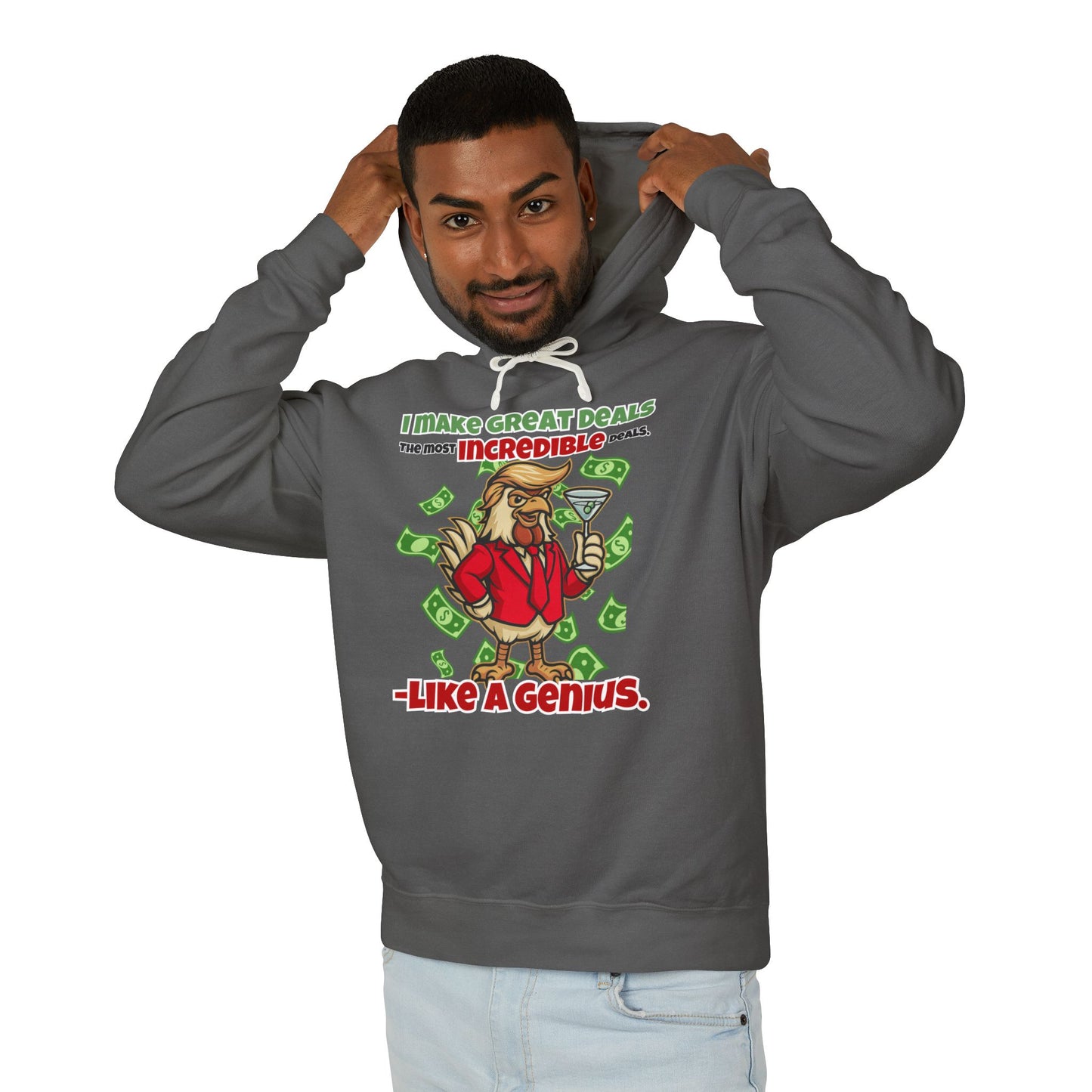 Like A Genius Hoodie – Funny Political Graphic Pullover | Unisex Relaxed Fit | Ethically Made & OEKO-TEX Certified Streetwear